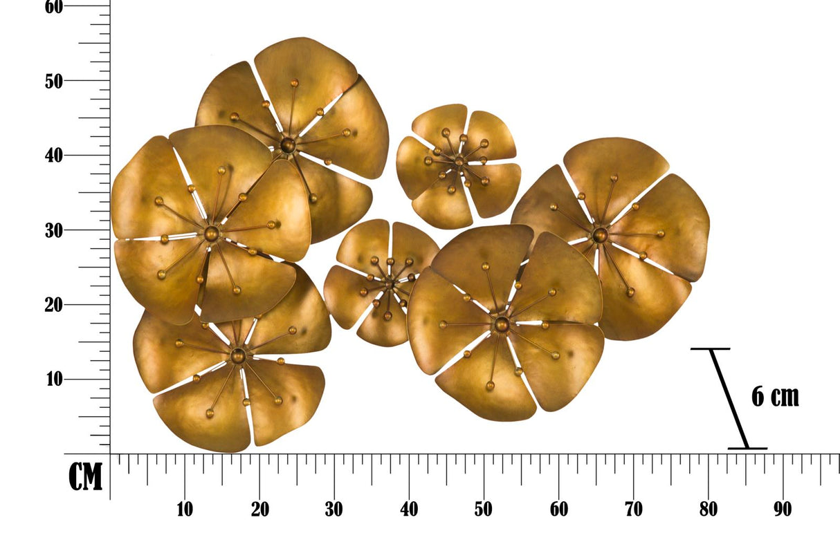 PANNELLO IN FERRO FLOWE GOLDY -B- CM 80X6X57