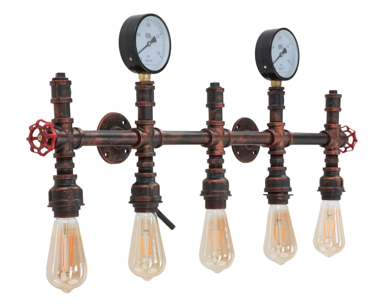 LAMPADA DA MURO INDUSTRY 5 LUCI CM 86X9X32