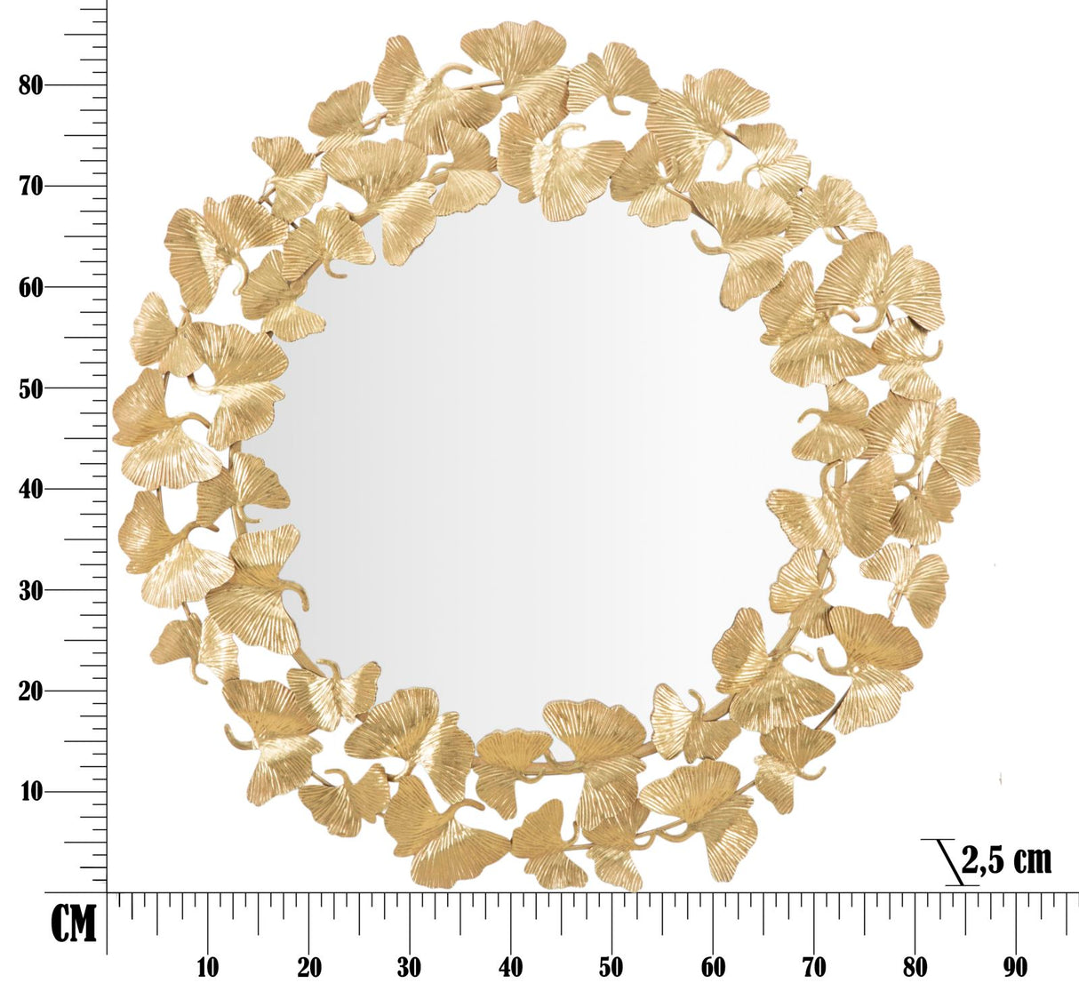 SPECCHIO FOGLIE ROUND CM Ø 87X2,5 (MISURA SPECCHIO CM Ø 60)