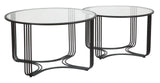 TAVOLI DA CAFFE' DUBLINO COPPIA CM Ø 81X47 - 71X43