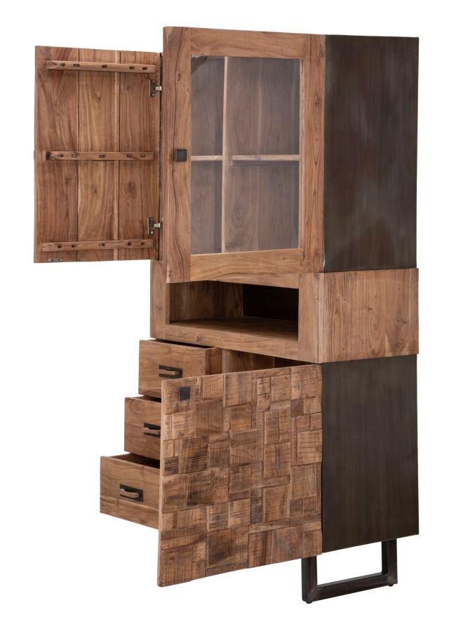 VETRINA MUMBAI (LEGNO DI ACACIA NILOTICA) CM 103X40X177