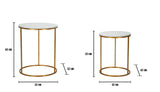 TAVOLINETTI SIMPLY MARBLE COPPIA CM Ø 52X63-42X53