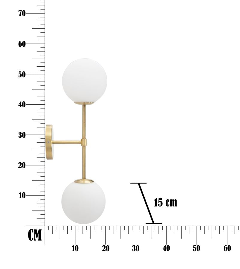 LAMPADA DA MURO GLAMY DOPPIA CM 15X21X55