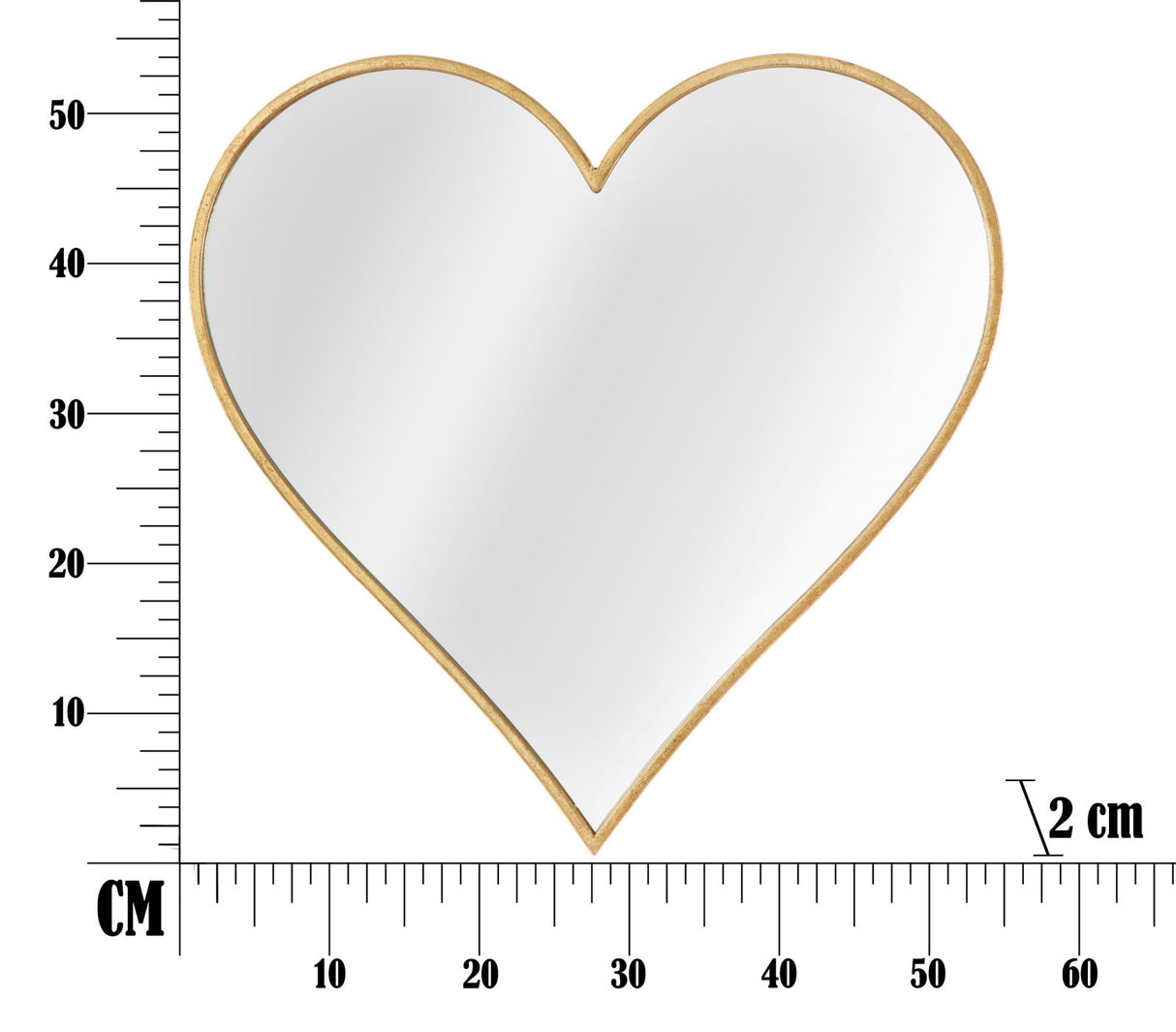 SPECCHIO GLAM HEART CM 55,5X2X54,5 (MISURA INTERNA CM 52X50)