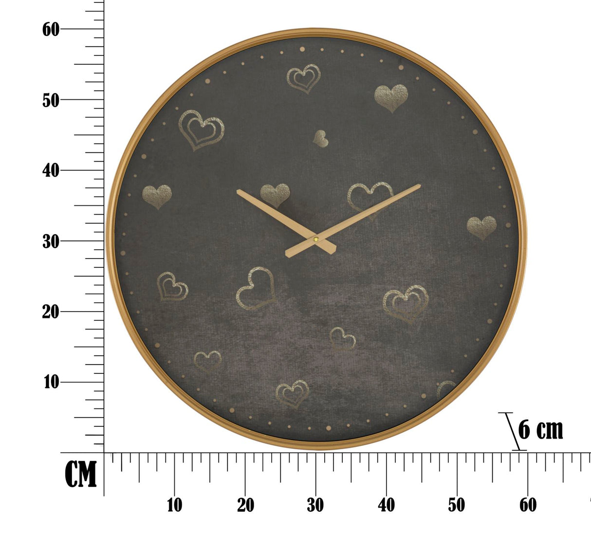 OROLOGIO DA MURO HEARTS CM Ø 60X6