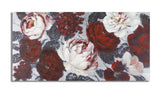 DIPINTO SU TELA WHITE/RED FLOWER DARKBACK CM 120X3,7X60