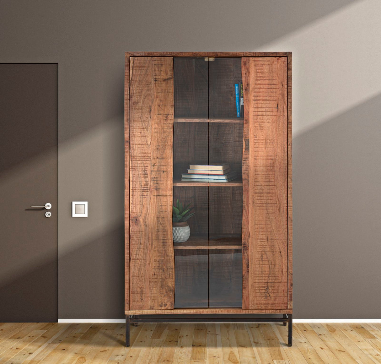 LIBRERIA YELLOWSTONE CM 100X40X185 (LEGNO DI ACACIA NILOTICA)