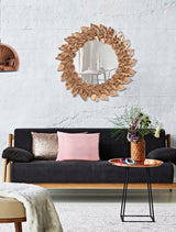 SPECCHIO DA MURO GLAM PETAL RAME CM Ø 73X5