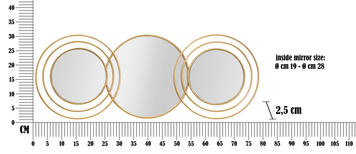 SPECCHIO DA MURO TRIPLY ROUND CM 79X2,5X30