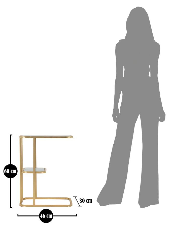 TAVOLINETTO DA DIVANO 2 LEVELS CM 46X30X60