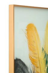 PANNELLO VETRO C/CORNICE FEATHERS CM 120X3,5X80