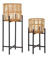 P/VASI RATTAN COPPIA CM Ø 38X90-33X60