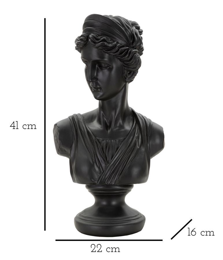 SCULTURA ROMAN WOMAN BLACK CM 22X16X41