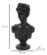 SCULTURA ROMAN WOMAN BLACK CM 22X16X41