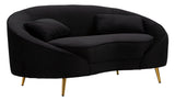 DIVANETTO 2 POSTI OSLO C/CUSCINI NERO CM 148X84X68