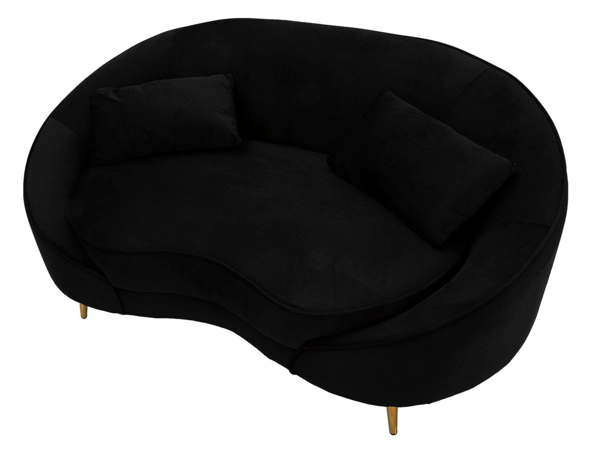 DIVANETTO 2 POSTI OSLO C/CUSCINI NERO CM 148X84X68