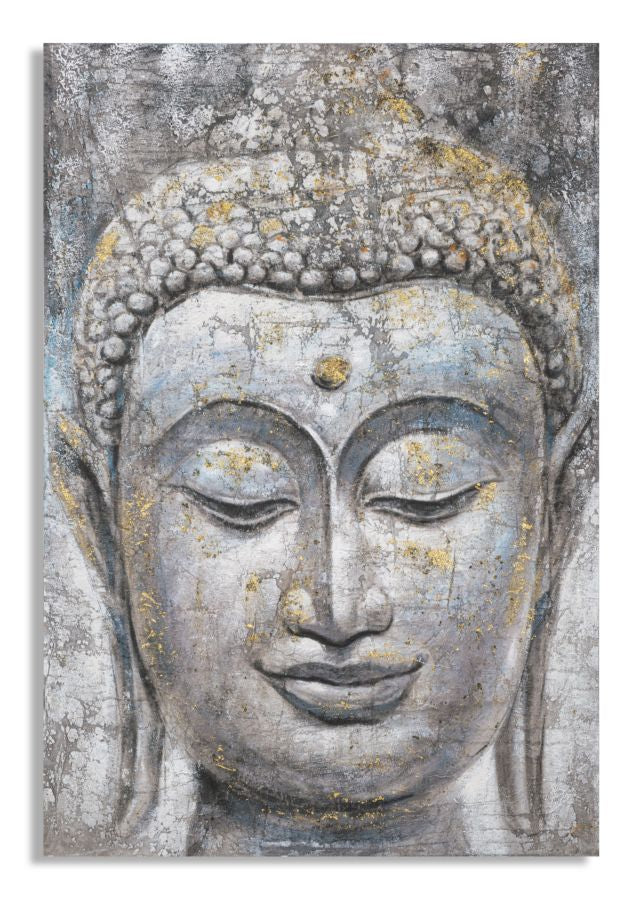 DIPINTO SU TELA FACE BUDDHA LIGHT -A- CM 80X3X120