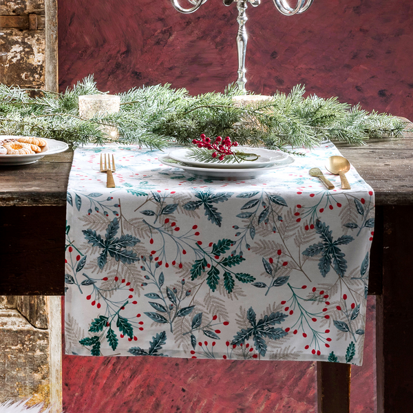 Runner da tavola della casa di Natale, runner da cucina di renna,  decorazione invernale, biancheria da tavola, arredamento casa colonica,  regalo di Natale, arredamento unico per la casa -  Italia