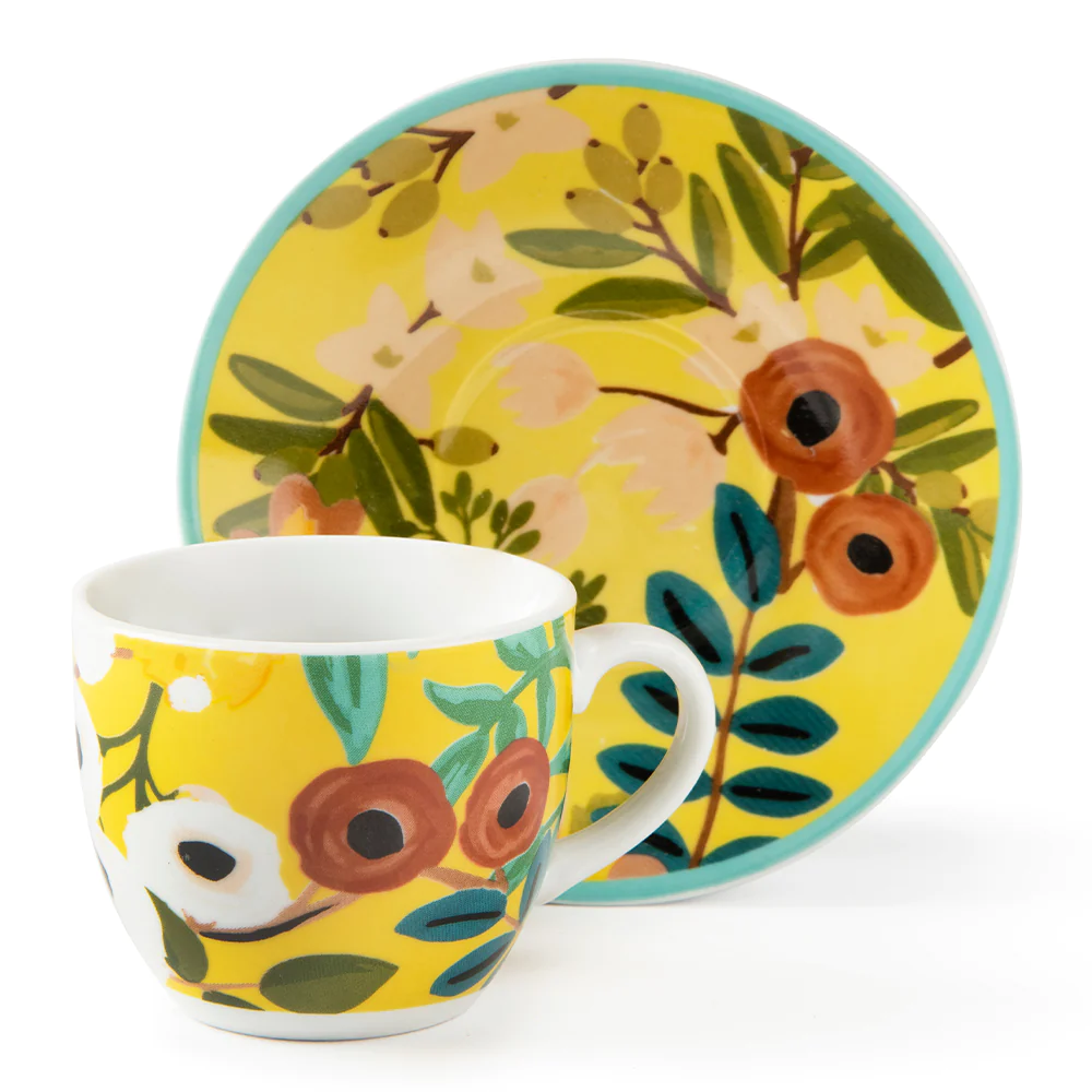 Set De 6 Tasses à Café H&H Indian Summer - Porcelaine Fine (Bone China), Sans Sous-Tasse, Design Moderne, Cc100