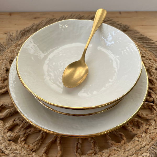 Set Di 6 Portatovaglioli Oro Strutturato - Anelli Portatovagliolo Piatti Per Tavola Elegante