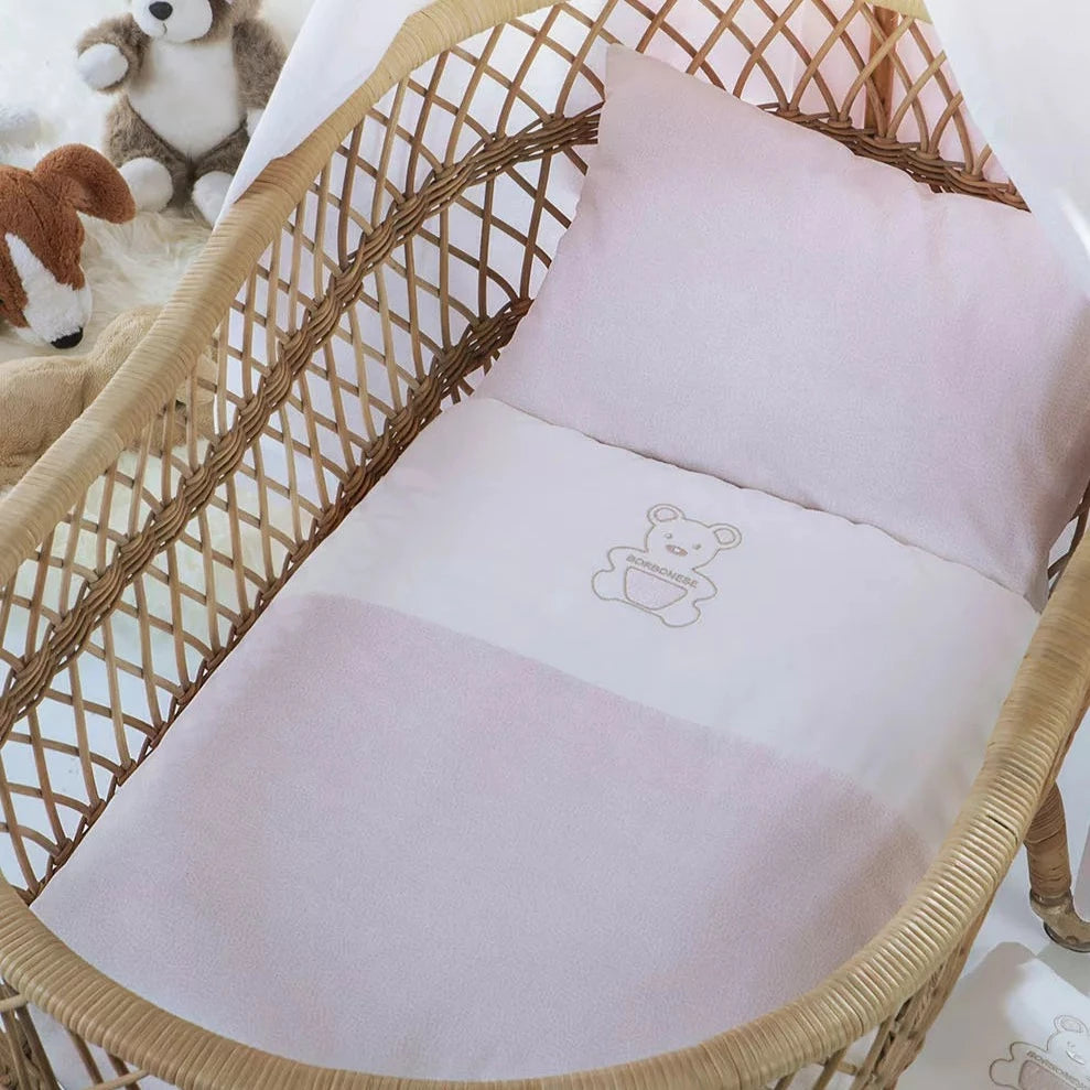 Set copripiumino per culla in percalle - Beige chiaro/righe - HOME | H&M IT
