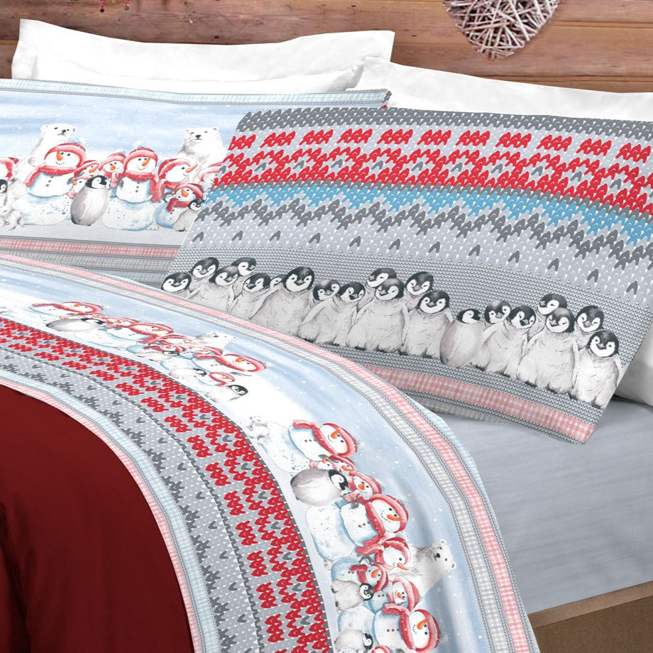 Completo Lenzuola in Flanella INVERNO POLARE By Pensieri Delicati (Natale)