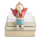 Decorazione Natalizia Angelo Seduto Con Regalo 12cm - Montemaggi