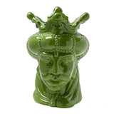 Vaso Decorativo TESTA DI MORO RE Verde in Porcellana - Montemaggi