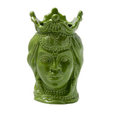 Vaso Decorativo TESTA DI MORO REGINA Verde in Porcellana - Montemaggi