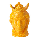 Vaso Decorativo TESTA DI MORO REGINA Giallo in Porcellana - Montemaggi