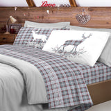 Completo Lenzuola TARTAN CERVO matrimoniale By Pensieri Delicati
