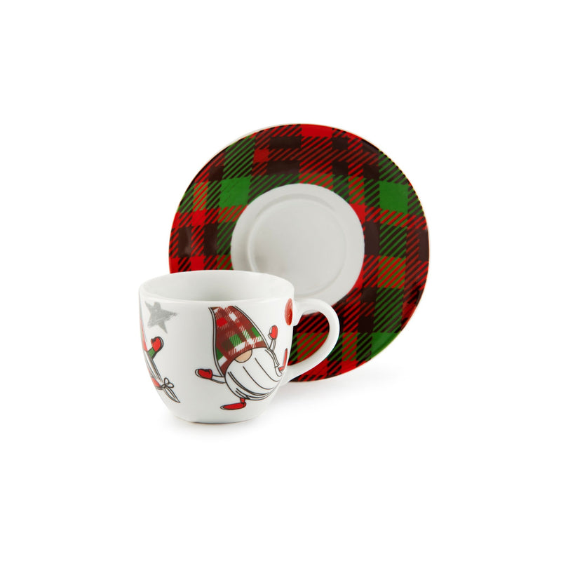 Set 6 Tazzine Caffé TARTAN GNOME By Excelsa