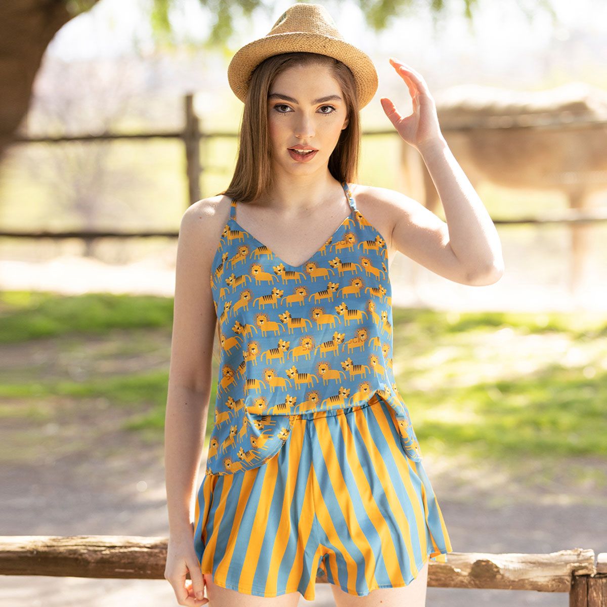 Luna - Set Pigiama Da Damigella In Raso Rosa Polvere Con Canottiera Con Volant E Pantaloncini - Foto 2