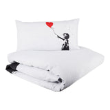 Copripiumino BAMBINA CON PALLONCINO DI BANKSY by Tessitura Randi